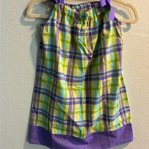 Handmade Girls Plaid Spring Dress Size 8